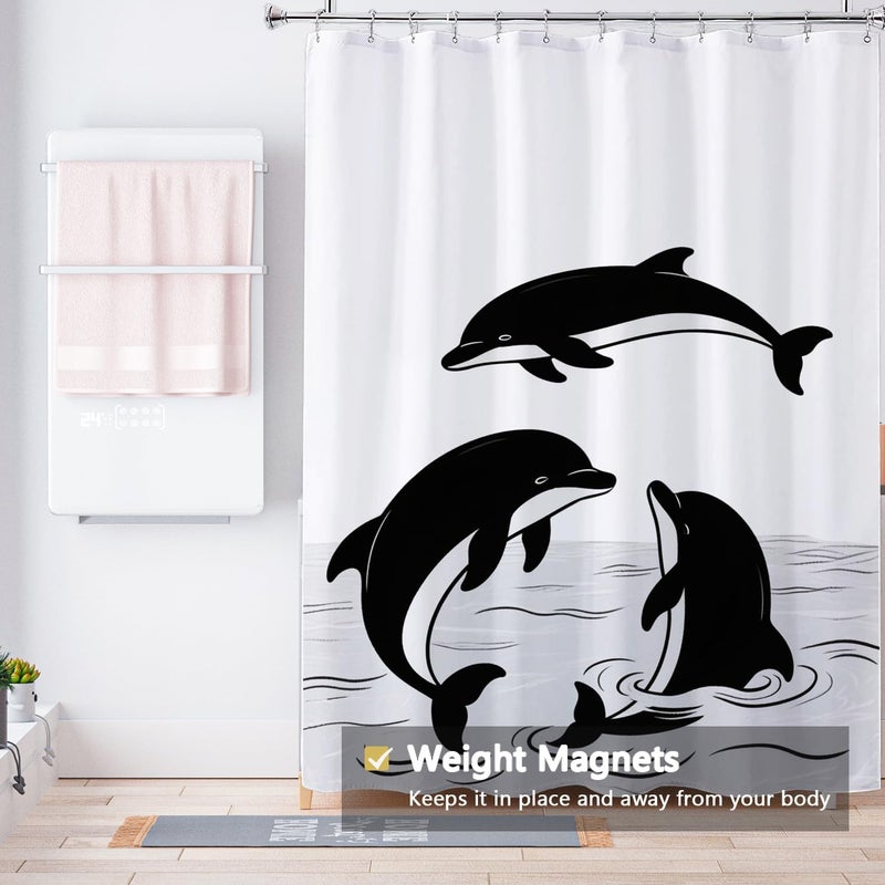 LLSCL Fabric Shower Curtain Liner with Magnets, Waterproof Hotel Quality, 72 x 72 Machine Washable - Image 4